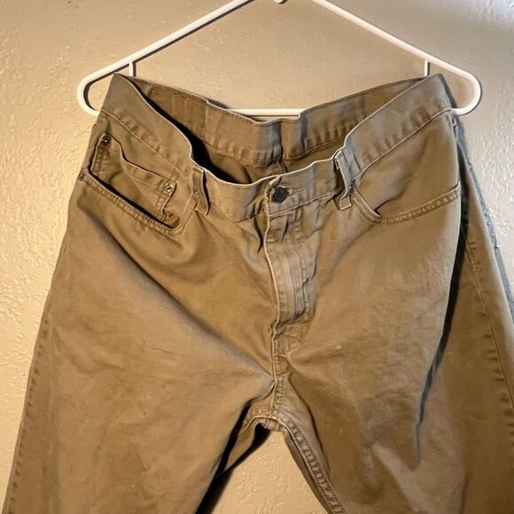 Y2K Classic Levi's 511 Tan Chinos Pants Straight Leg Tapered Retro Premium 36X30 - Picture 2 of 9